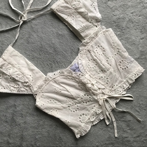 Princess Polly Tops - Princess Polly Odesza Milkmaid Crop Top White